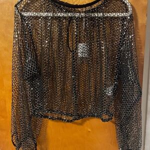 FREE PEOPLE NWT WOMEN'S NETTED SEQUIN TOP